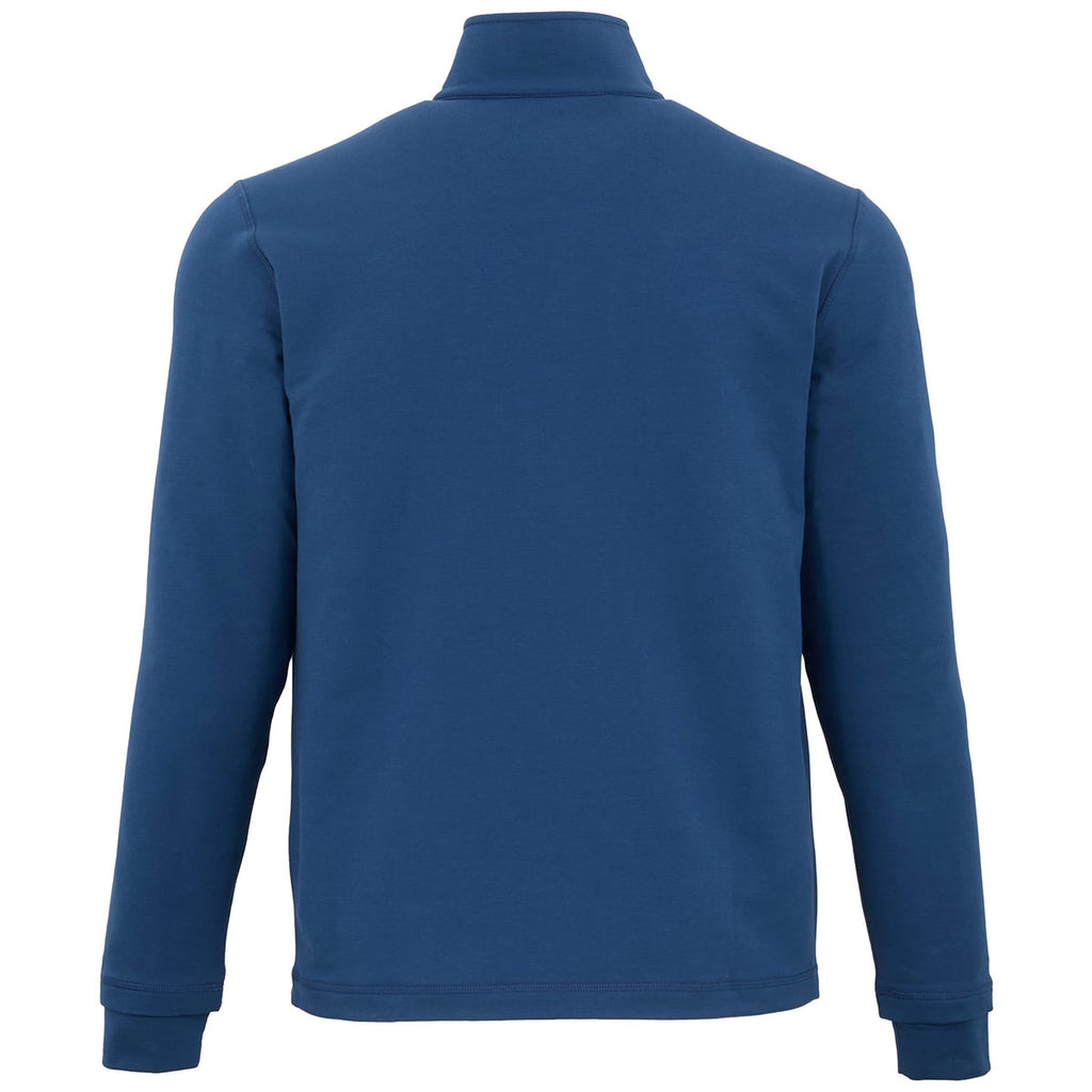 Elevate Men's River Blue Lyon Eco Stretch Knit Full Zip Lightweight Jacket