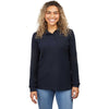 Elevate Women's Navy Palo Long Sleeve 100% Cotton Pique Polo