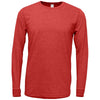 BAW Unisex Red Tri-Blend T-Shirt Long Sleeve
