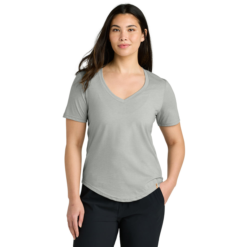 tentree Women's Hi Rise Grey Heather TreeBlend V-Neck T-Shirt