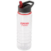 Debco Clear/Red Tritan 750 Ml. (25 Fl. Oz.) Water Bottle: Spout Top