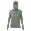 ANETIK Women's Dark Olive Heathered Breeze Tech Hooded T-Shirt