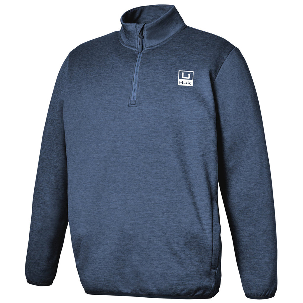 HUK Men's Naval Academy Heather Cold Front Quarter-Zip