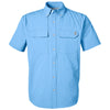 HUK Men's Marolina Blue Creekbed Short Sleeve Shirt