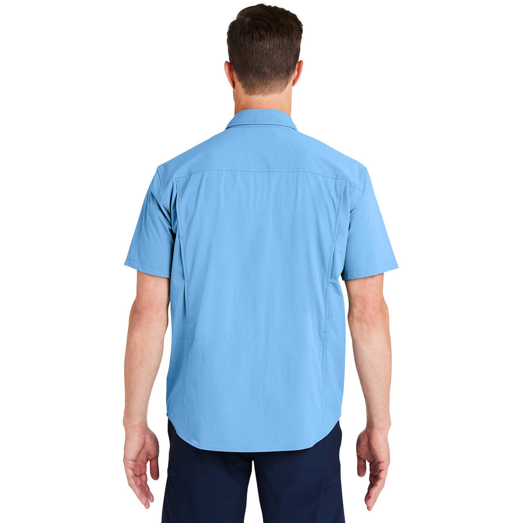 HUK Men's Marolina Blue Creekbed Short Sleeve Shirt