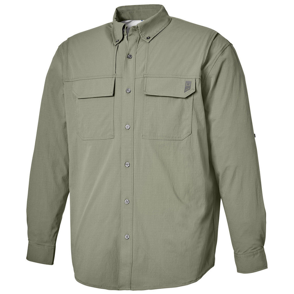 HUK Men's Moss Creekbed Long Sleeve Shirt