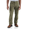 Carhartt Men's Army Green Washed Twill Dungaree Flannel Lined