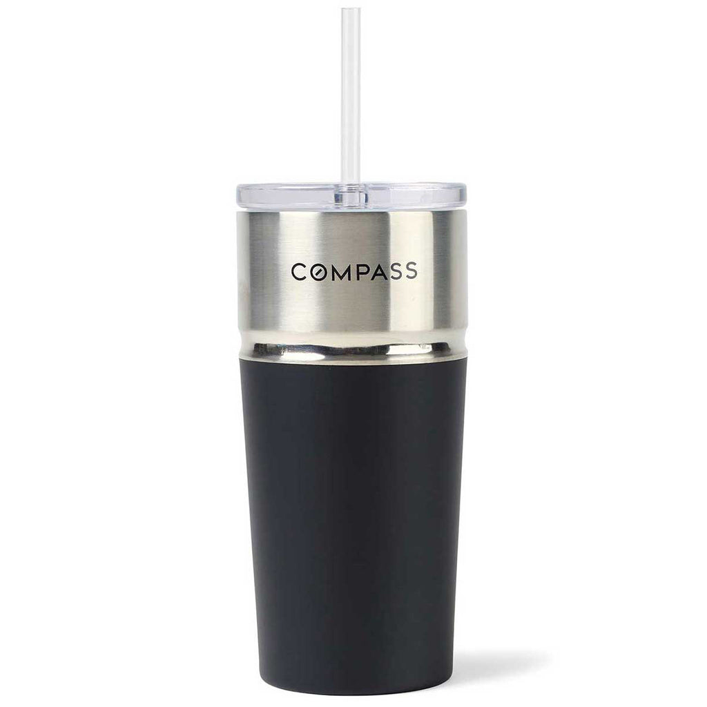 Gemline Matte Black Emery 2-in-1 Double Wall 16 oz Stainless Tumbler