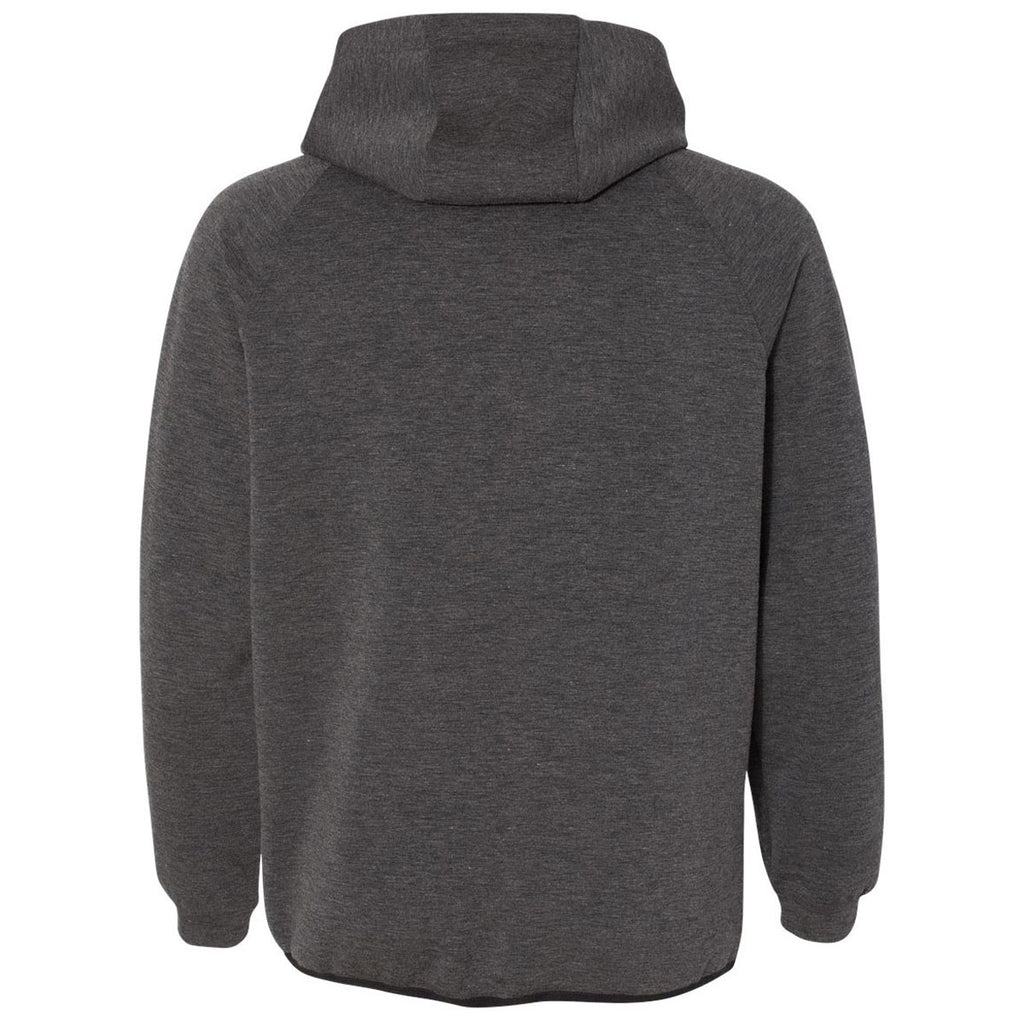 Weatherproof Men's Heather Black Heat Last Fleece Tech Hooded Full-Zip Sweatshirt