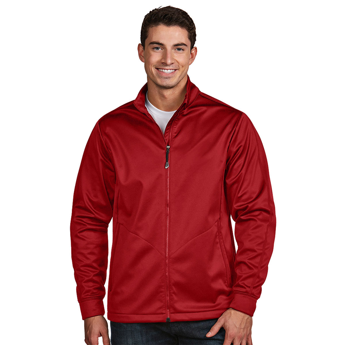 Men's Antigua Red Boston Sox Links Full-Zip Golf Jacket