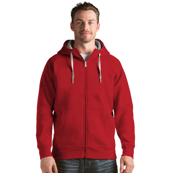 Antigua Men's Dark Red Victory Full Zip Hoodie