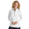 Antigua Women's White/Silver Tempo Fine Stripe Quarter Zip