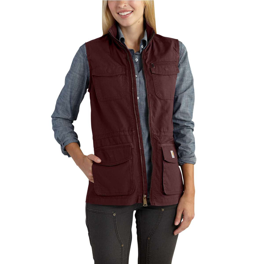 Carhartt Women's Deep Wine El Paso Utility Vest