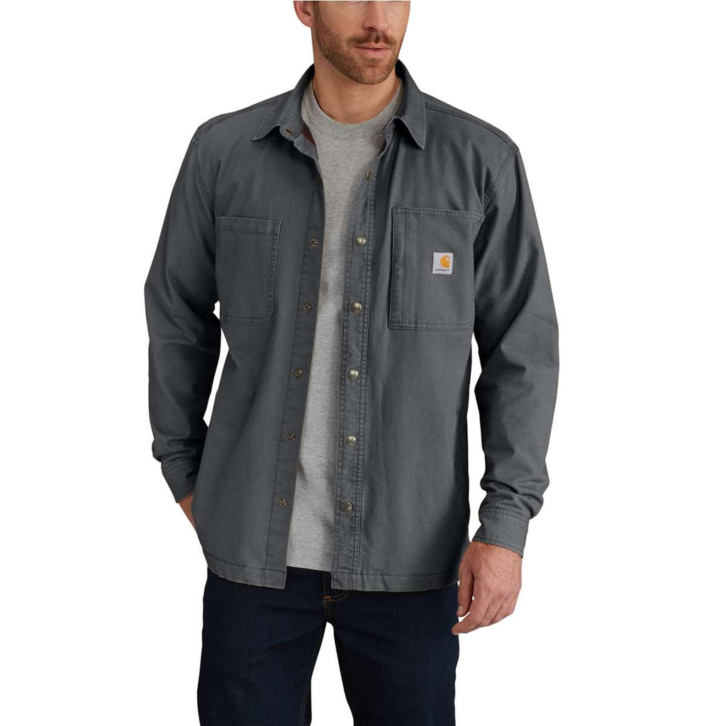 Carhartt Men's Navy Rugged Flex Rigby Short Sleeve Work Shirt