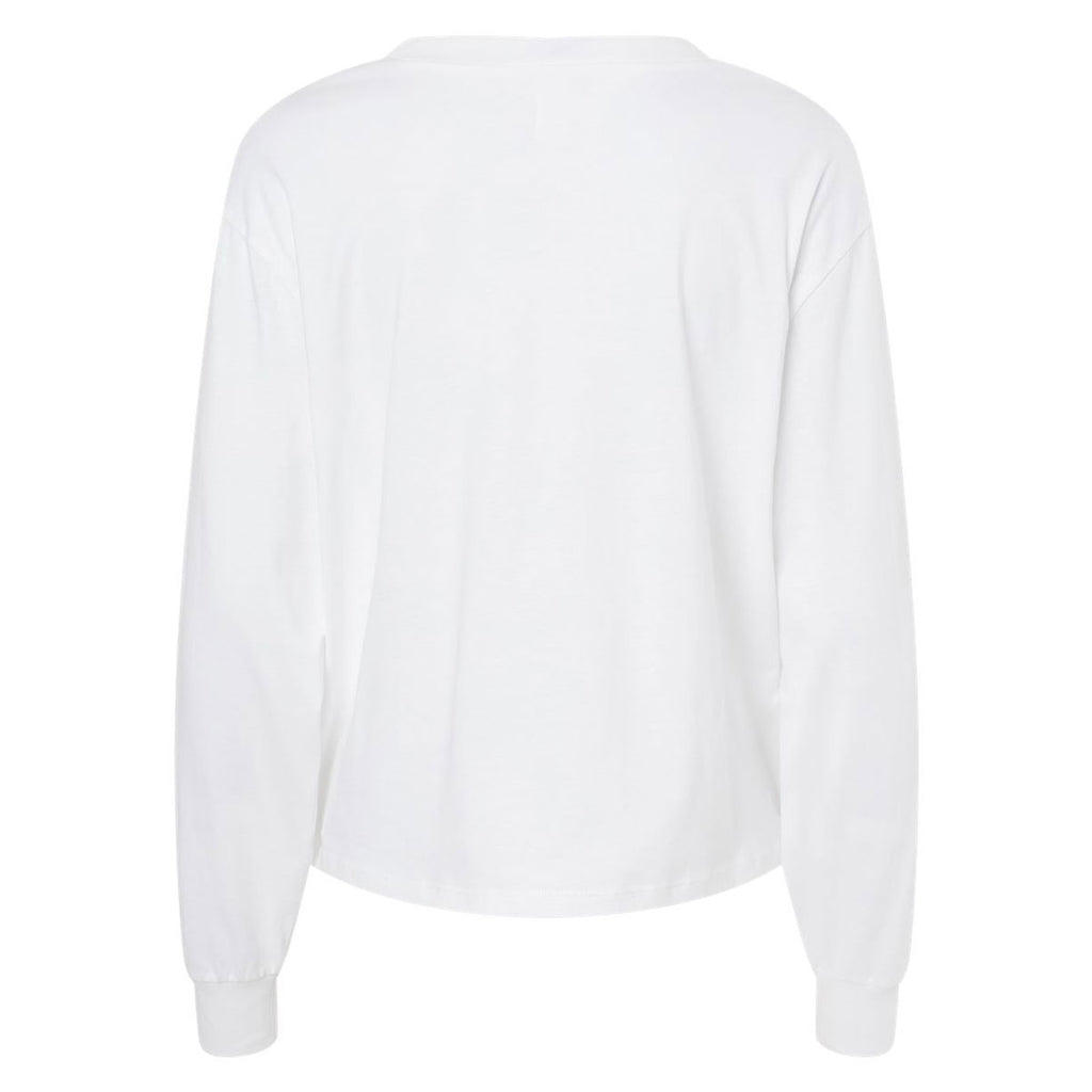 Alternative Apparel Women's White Cotton Jersey Long Sleeve Crop Tee