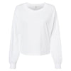 Alternative Apparel Women's White Cotton Jersey Long Sleeve Crop Tee