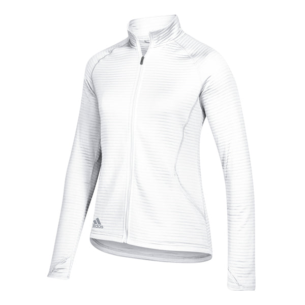 adidas Women s White Essentials Textured Full Zip