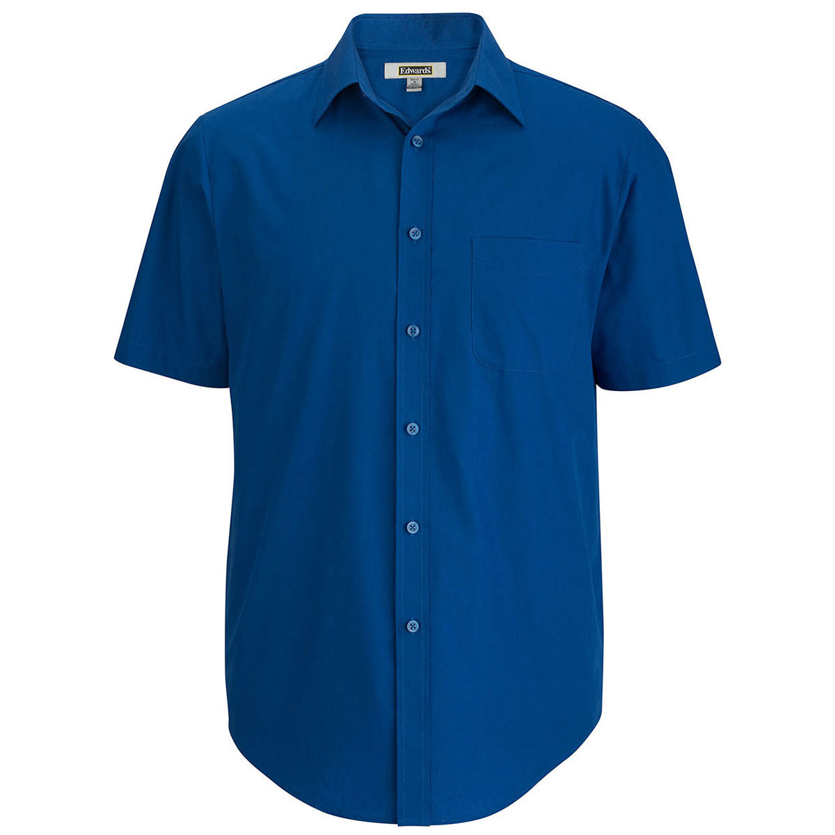 Edwards Garment 1314 Men's Essential Broadcloth Shirt Short Sleeve - Blue, M