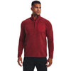 Under Armour Men's Stadium Red Henley Long Sleeve