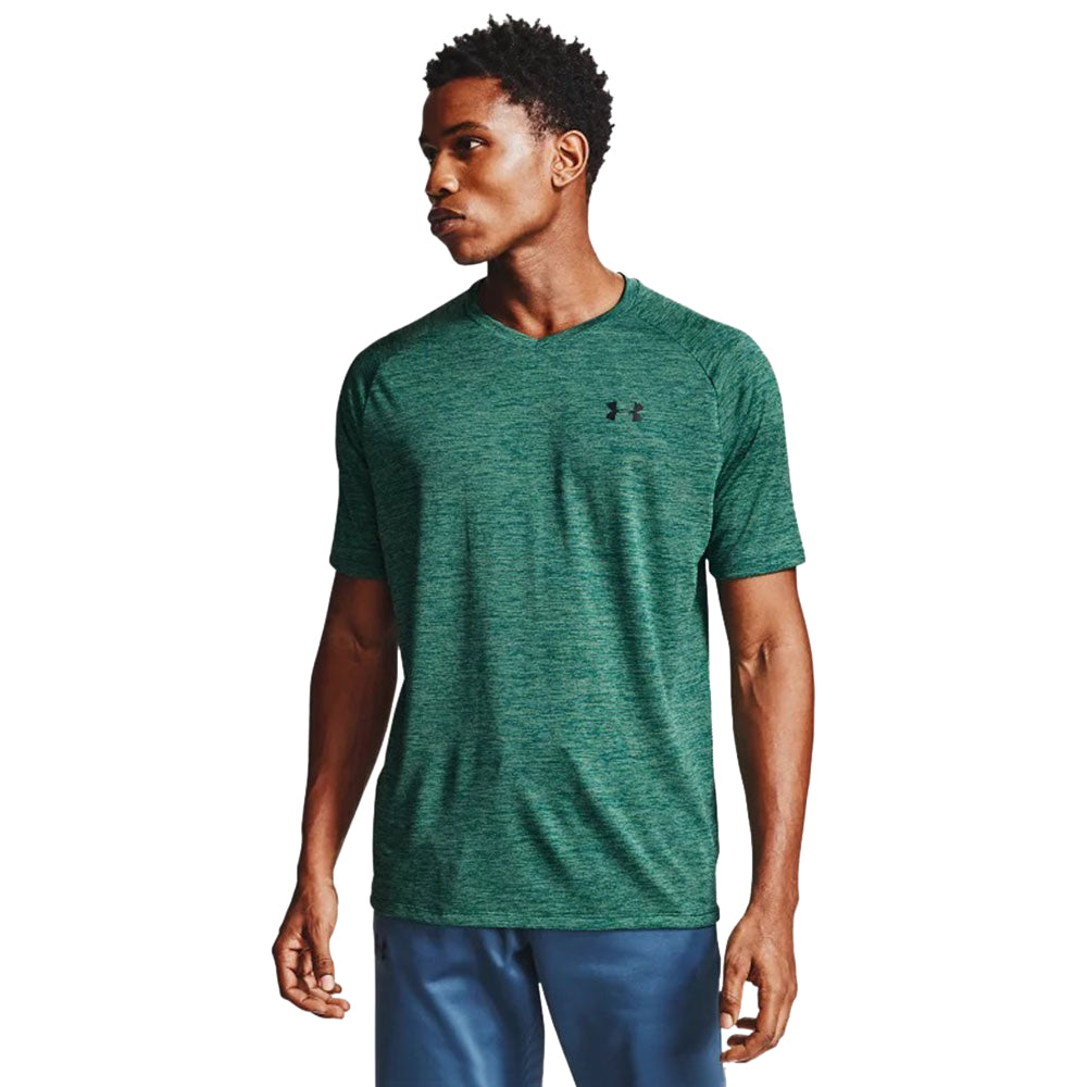 Under Armour Men's Saxon Green Tech 2.0 V-Neck