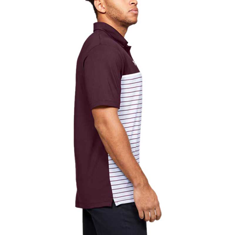 Under Armour Men's Maroon Stripe Mix-Up Polo