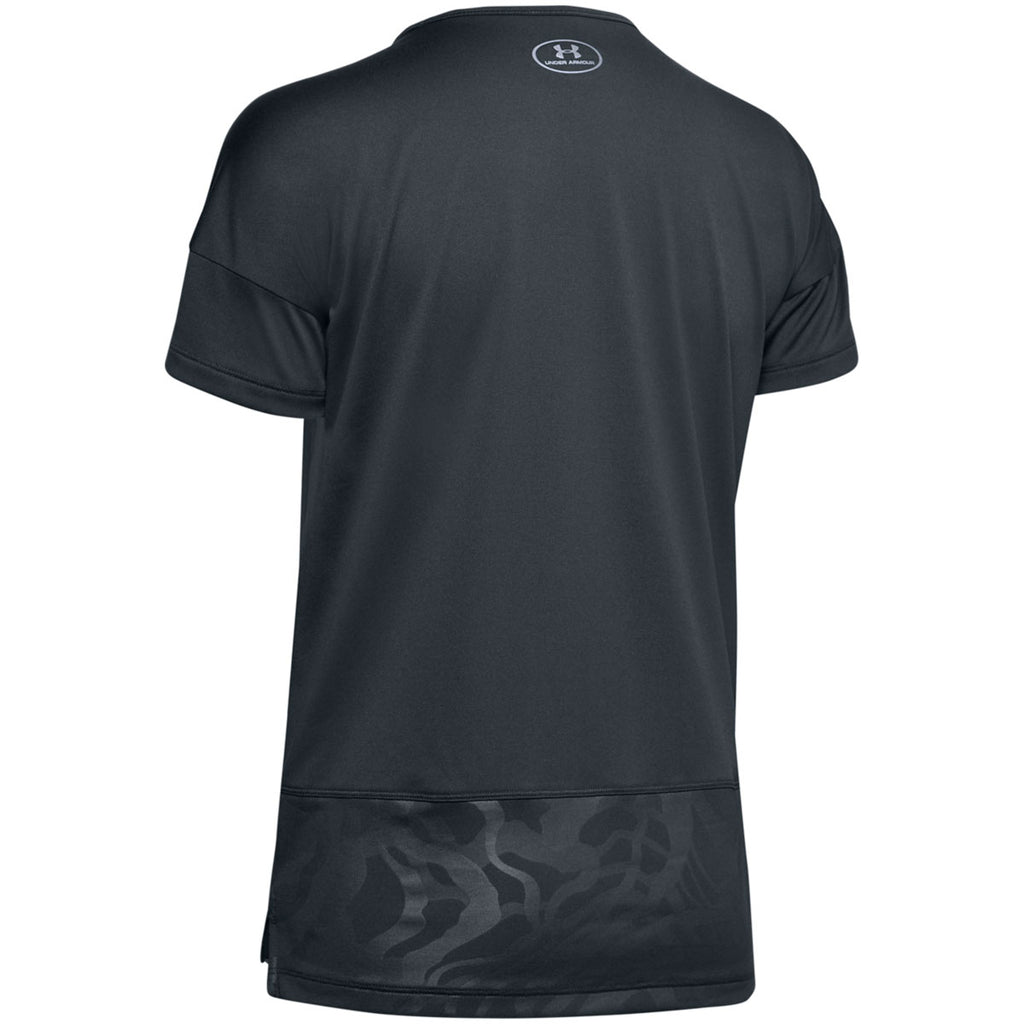 Under Armour Women's Stealth Grey Locker Novelty Short Sleeve Tee