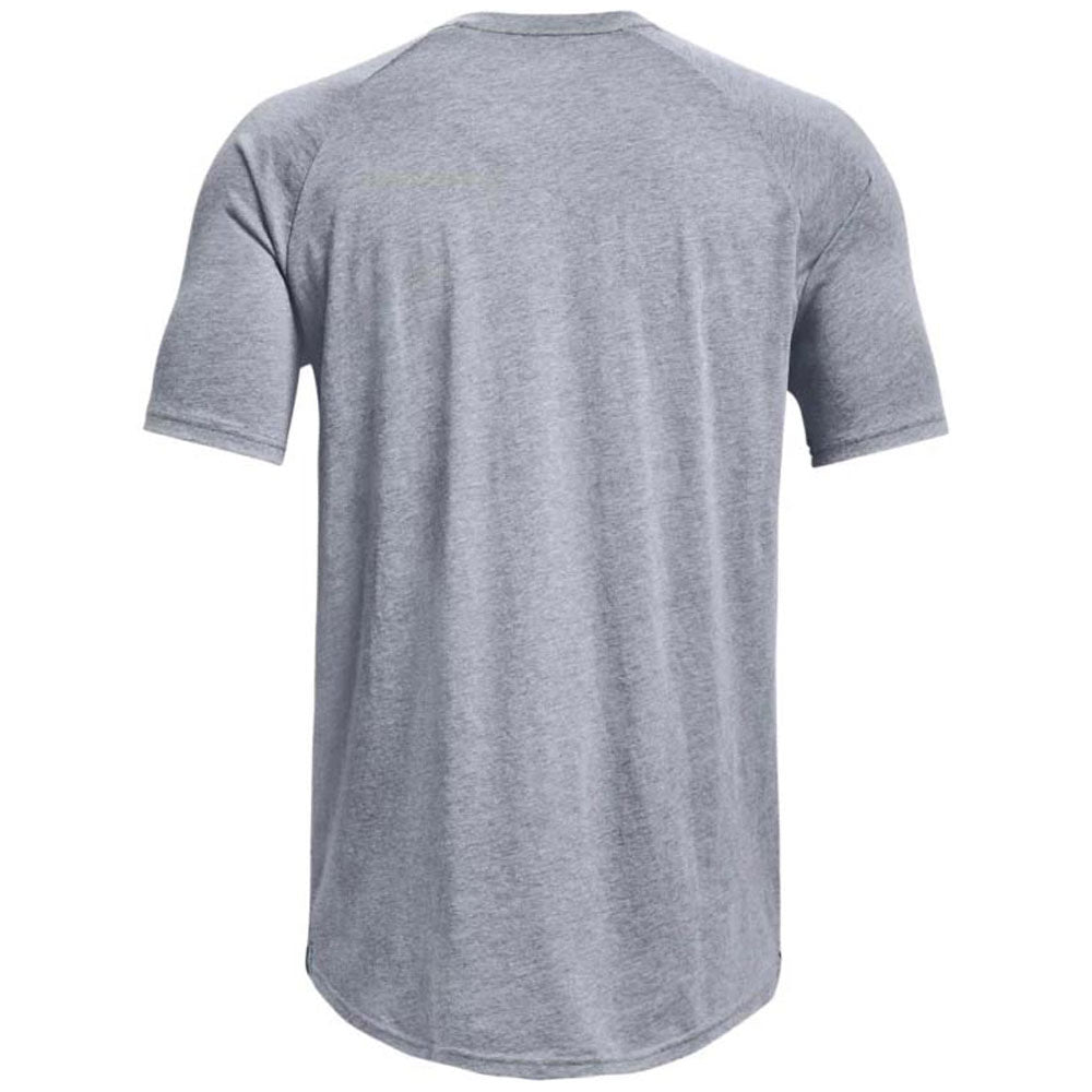  Under Armour Men's Big Logo Short-Sleeve T-Shirt, (015) Halo  Gray Light Heather / / Tourmaline Teal, Small : Clothing, Shoes & Jewelry