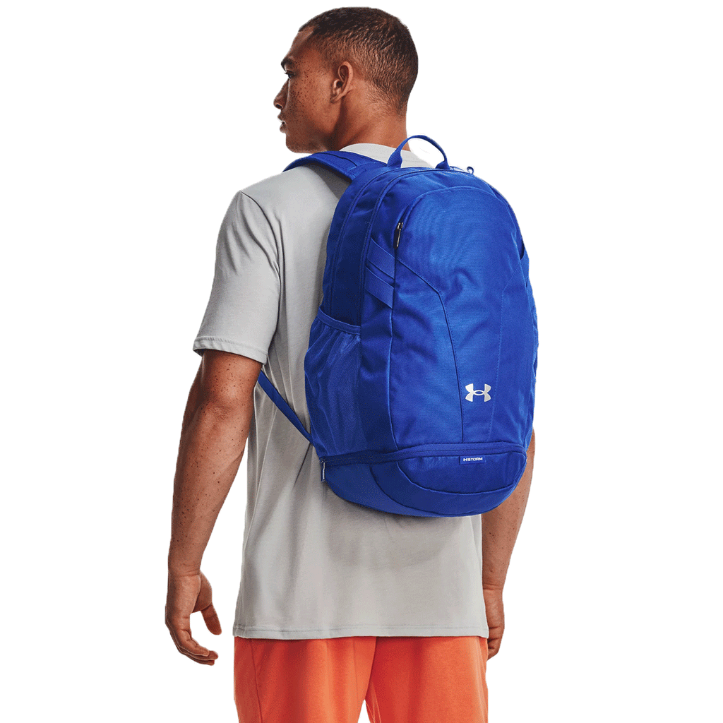 Under Armour Adult Hustle 5 0 Backpack in Royal Blue and Silver
