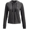 Under Armour Women's Jet Grey/Mod Grey/Black Rival Terry Full-Zip Hoodie