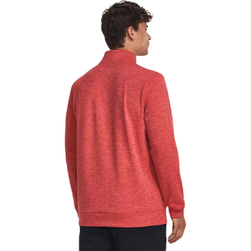 Under Armour Men's Venom Red/Black Armour Fleece Twist Quarter Zip