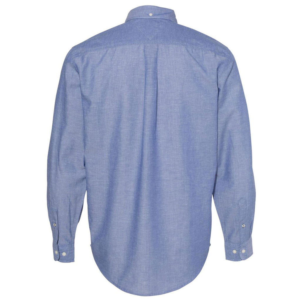 Tommy Hilfiger Men's Mazarine Blue Cotton/Linen Long Sleeve Shirt