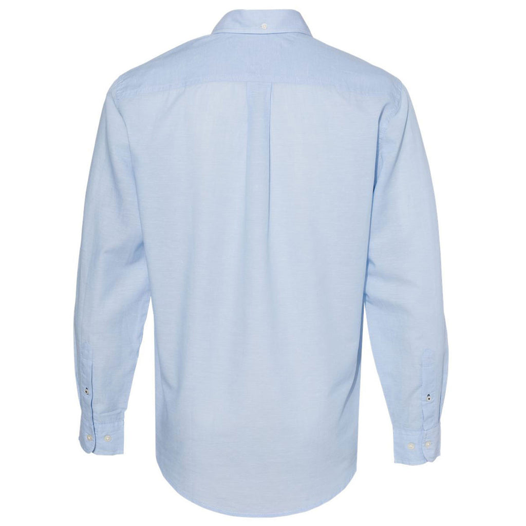 Tommy Hilfiger Men's Placid Blue Cotton/Linen Long Sleeve Shirt