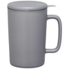 Leed's Grey Tulsa Tea & Coffee Ceramic Mug with Lid 14oz