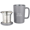 Leed's Grey Tulsa Tea & Coffee Ceramic Mug with Lid 14oz