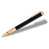 Waterman Black Lacquer Gold Trim Perspective Ballpoint Pen with Blue Ink