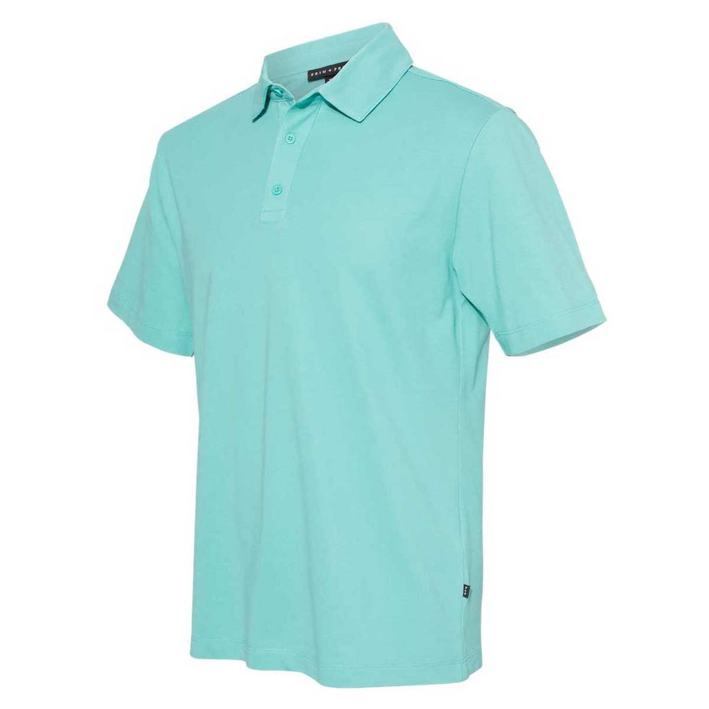 PRIM+PREUX Men's Blue Turq Pima Pique Sport Shirt