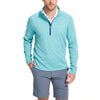 Vineyard Vines Men's Aqua Ocean Striped Sankaty Quarter-Zip Pullover