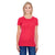 Threadfast Women's Red Slub Jersey Short-Sleeve T-Shirt