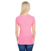 Threadfast Women's Neon Pink Triblend Short-Sleeve V-Neck T-Shirt