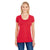 Threadfast Women's Active Red Spandex Short-Sleeve Scoop Neck T-Shirt