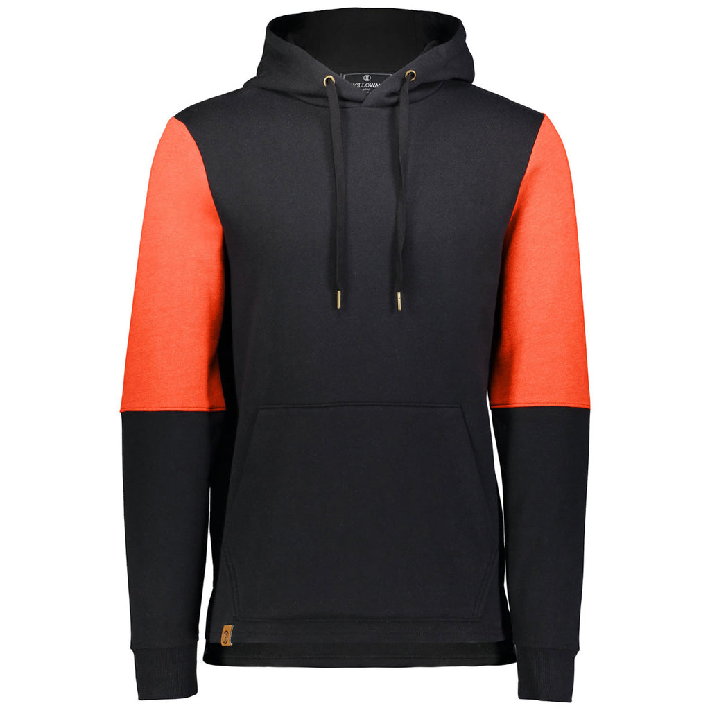 Holloway Men's Black/Orange Heather Ivy League Team Hoodie