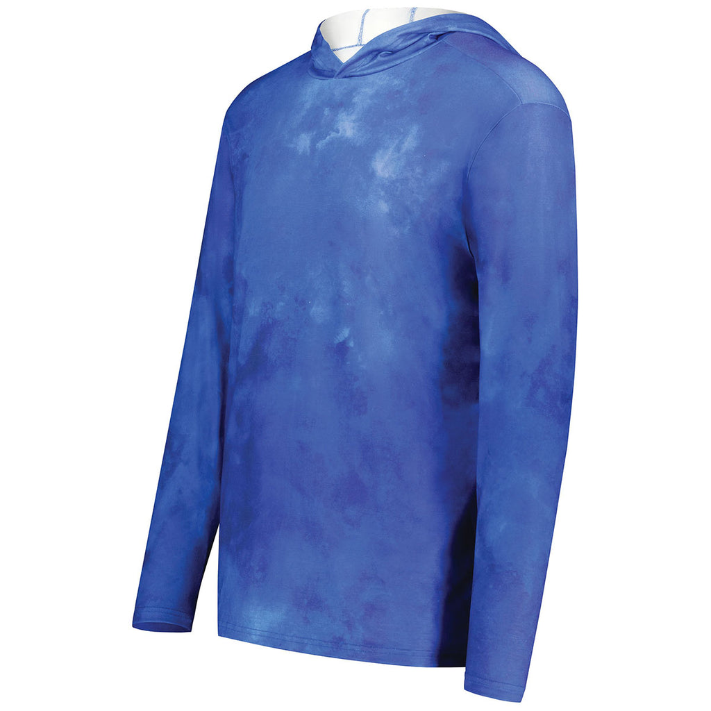 Holloway Men's Royal Cloud Print Stock Cotton-Touch Poly Hoodie