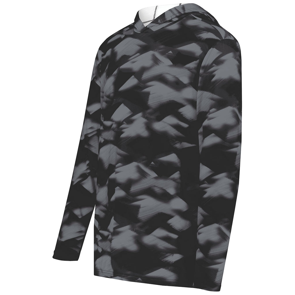 Holloway Men's Glacier Black Stock Cotton-Touch Poly Hoodie