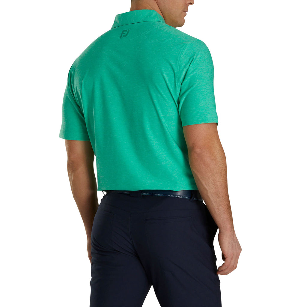 FootJoy Men's Heather Spearmint ProDry Solid Lisle Self Collar Polo