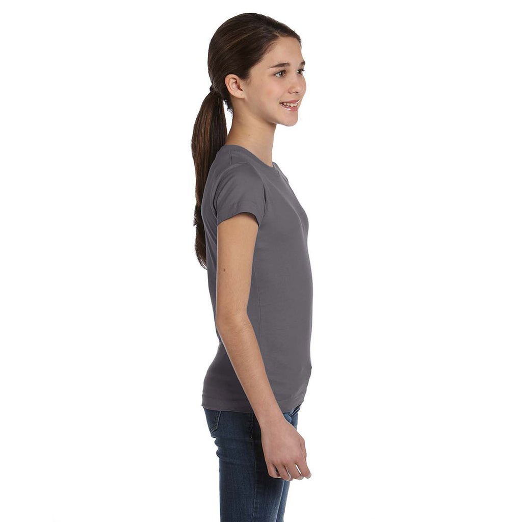 LAT Girl's Charcoal Fine Jersey T-Shirt