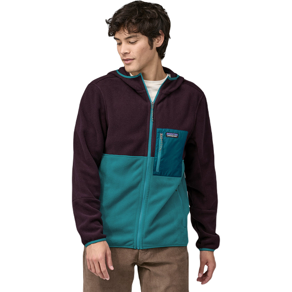 Patagonia Men's Belay Blue Microdini Fleece Hoody