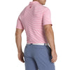 FootJoy Men's Pink Azalea/White ProDry Lisle Feeder Stripe Self Collar Polo