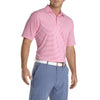 FootJoy Men's Pink Azalea/White ProDry Lisle Feeder Stripe Self Collar Polo