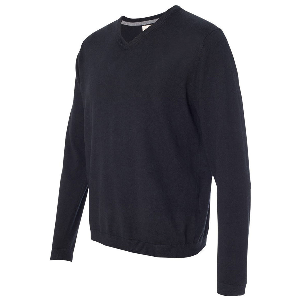 Weatherproof Men's Black Vintage Cotton Cashmere V-Neck Sweater