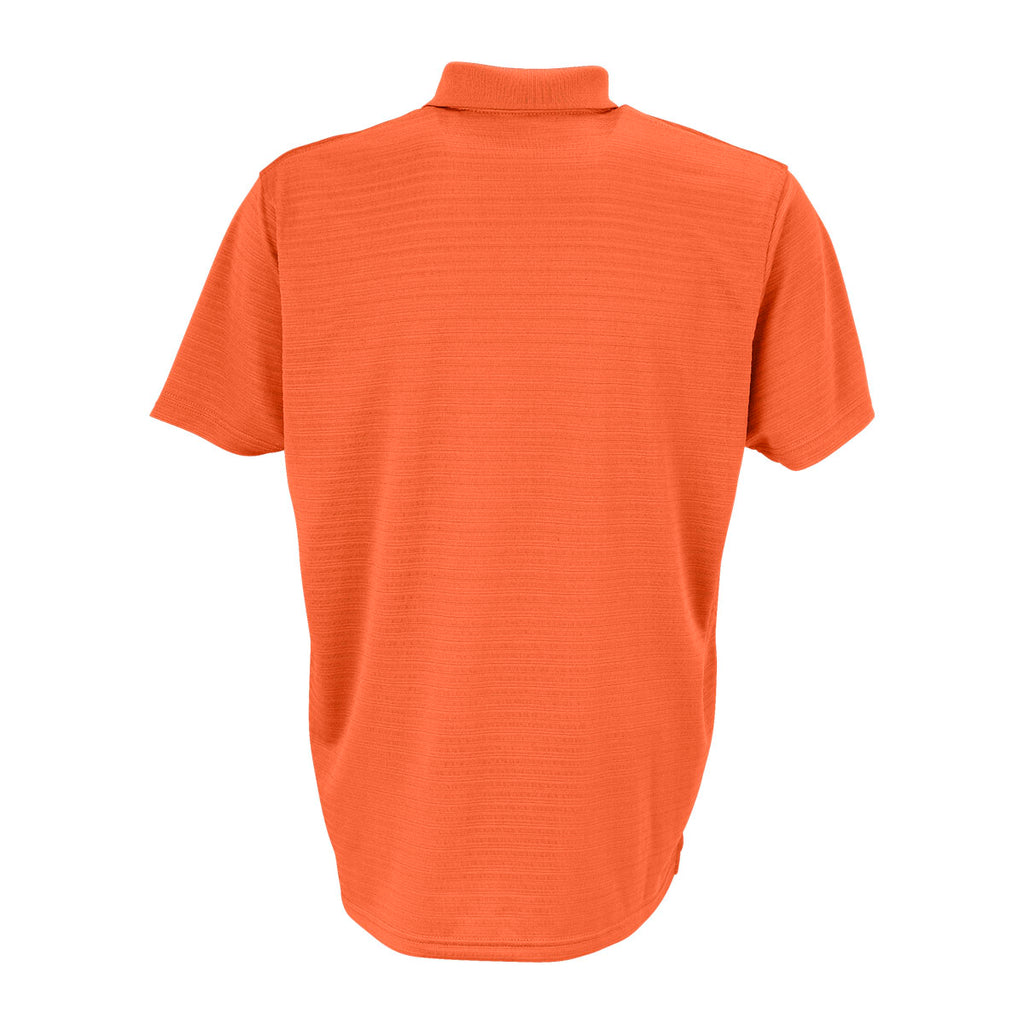 Vantage Men's Orange Textured Stripe Polo